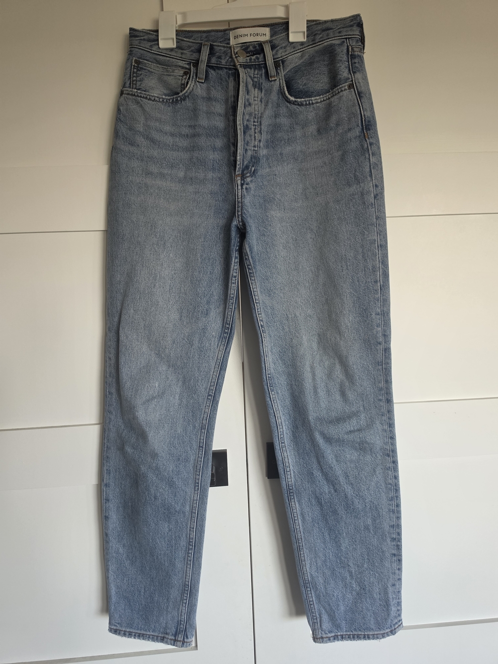 Denim Forum Women's Botyfriend High Rise Loose Light Blue Jeans 27